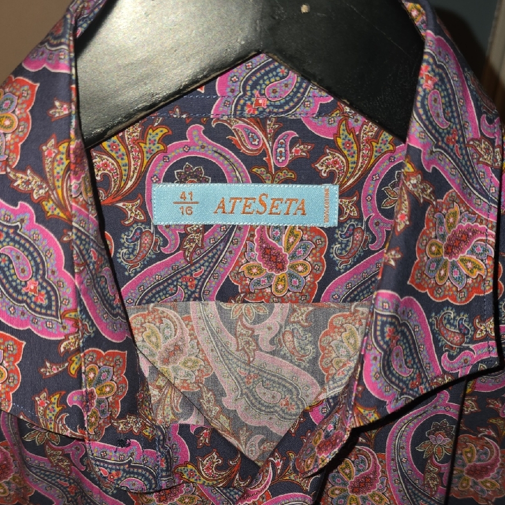 Vibrant Purple and Pink Paisley Casual Shirt